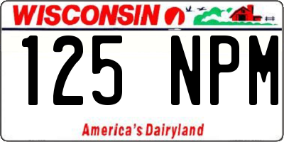 WI license plate 125NPM