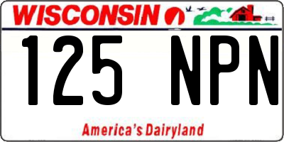 WI license plate 125NPN