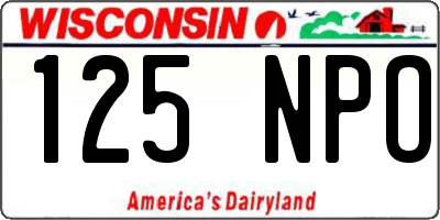 WI license plate 125NPO
