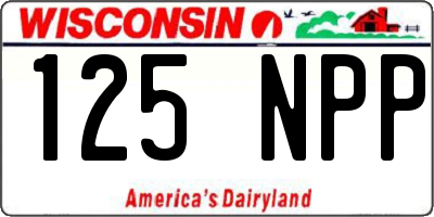 WI license plate 125NPP
