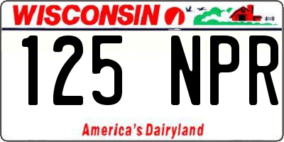 WI license plate 125NPR