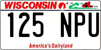 WI license plate 125NPU