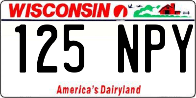 WI license plate 125NPY