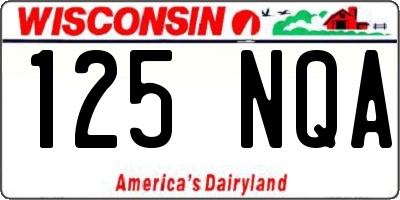 WI license plate 125NQA