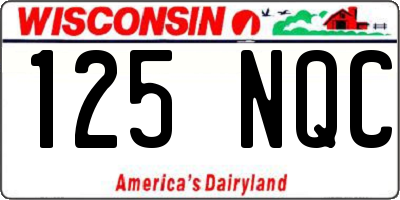 WI license plate 125NQC