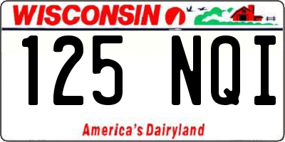WI license plate 125NQI