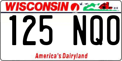 WI license plate 125NQO