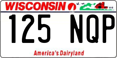 WI license plate 125NQP