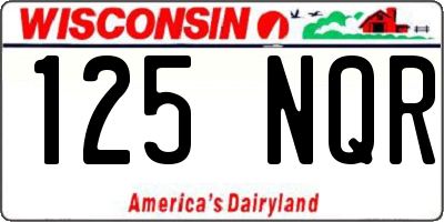 WI license plate 125NQR