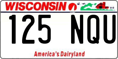 WI license plate 125NQU