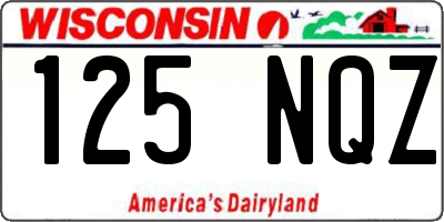 WI license plate 125NQZ