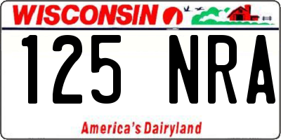 WI license plate 125NRA