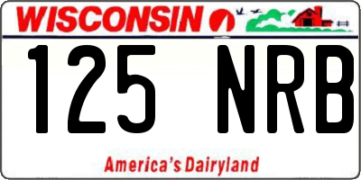 WI license plate 125NRB