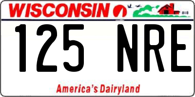 WI license plate 125NRE
