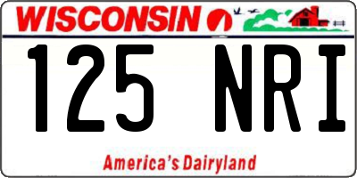 WI license plate 125NRI