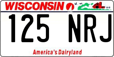 WI license plate 125NRJ