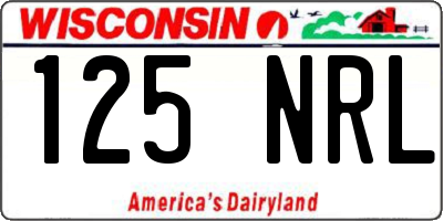 WI license plate 125NRL