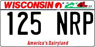 WI license plate 125NRP