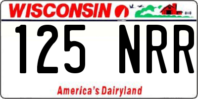 WI license plate 125NRR