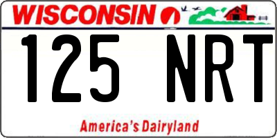 WI license plate 125NRT