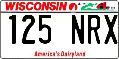 WI license plate 125NRX