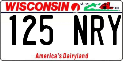 WI license plate 125NRY