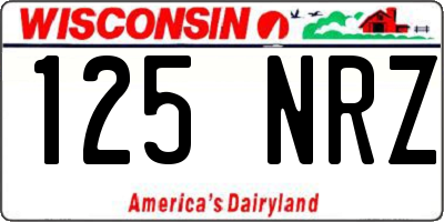 WI license plate 125NRZ