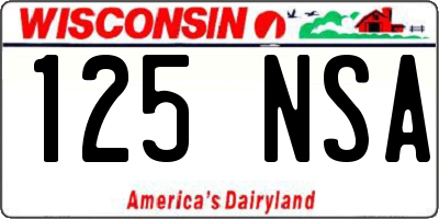 WI license plate 125NSA