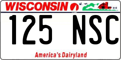 WI license plate 125NSC