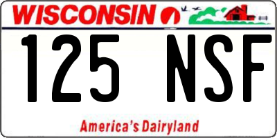 WI license plate 125NSF