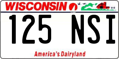 WI license plate 125NSI