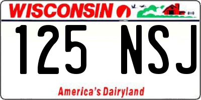 WI license plate 125NSJ