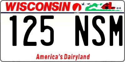 WI license plate 125NSM