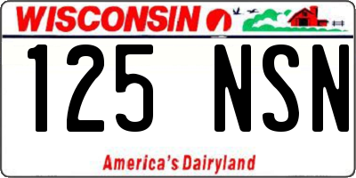 WI license plate 125NSN