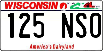 WI license plate 125NSO