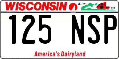 WI license plate 125NSP