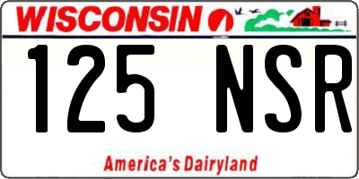 WI license plate 125NSR