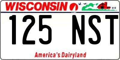 WI license plate 125NST