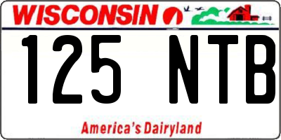 WI license plate 125NTB