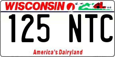 WI license plate 125NTC