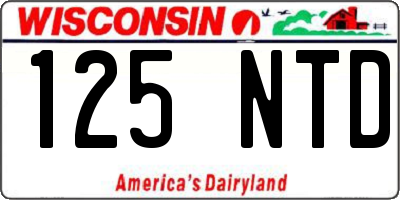 WI license plate 125NTD