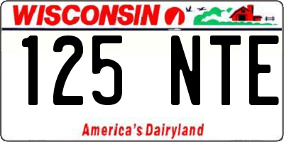 WI license plate 125NTE