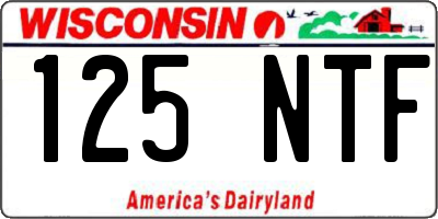 WI license plate 125NTF