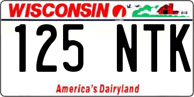 WI license plate 125NTK