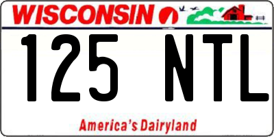 WI license plate 125NTL