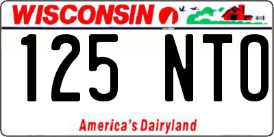 WI license plate 125NTO
