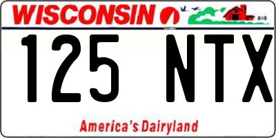WI license plate 125NTX