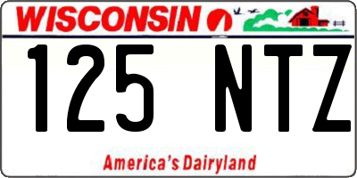 WI license plate 125NTZ
