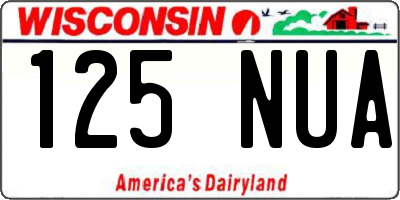 WI license plate 125NUA