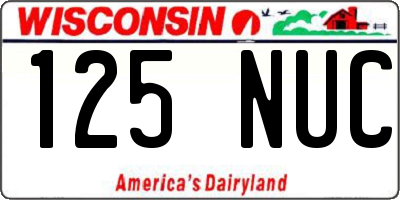 WI license plate 125NUC